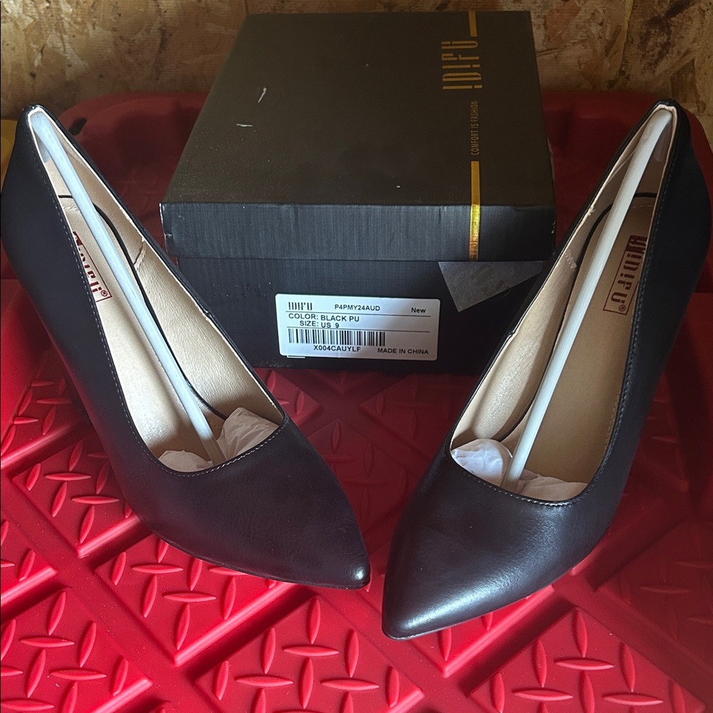 IDIFU Black Women's Heels
